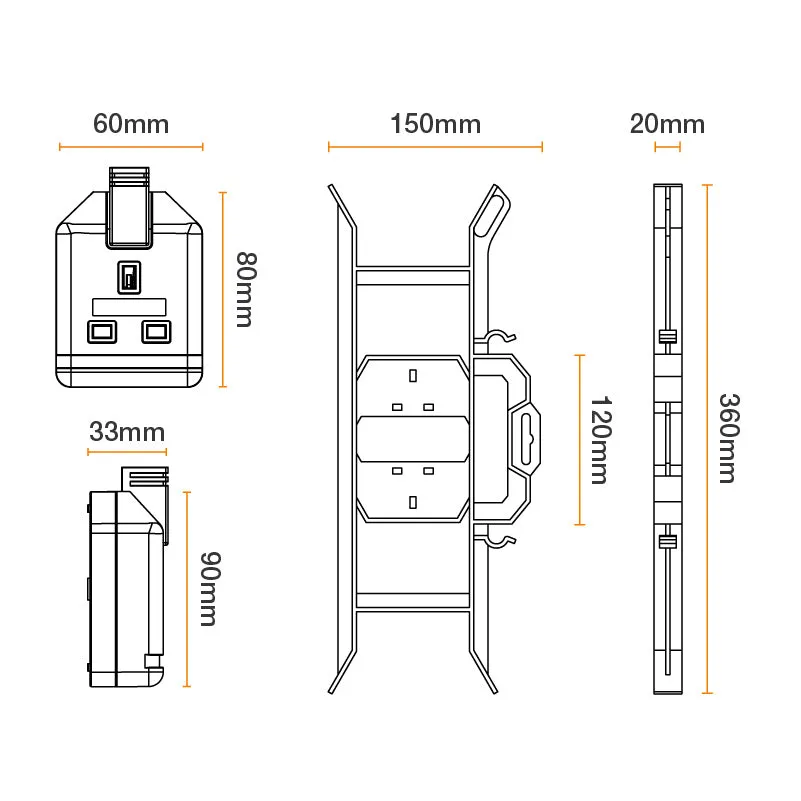 Masterplug CT1513 1 Socket 15m 13A Garden Extension Lead   Cable Tidy Orange