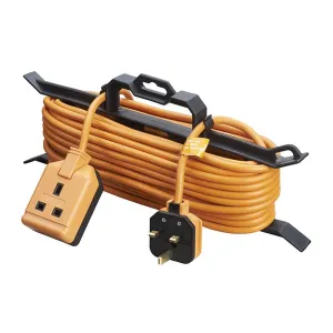 Masterplug CT1513 1 Socket 15m 13A Garden Extension Lead   Cable Tidy Orange