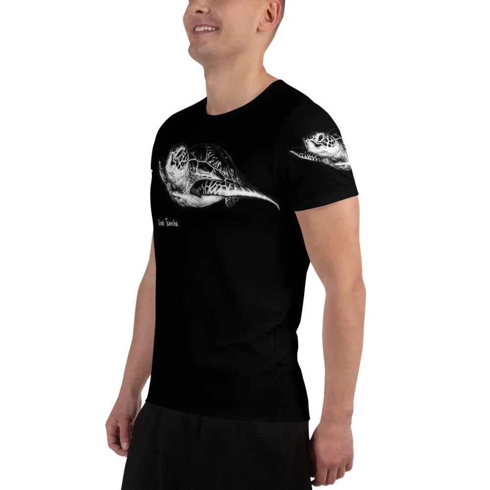 Max Dri Ocean Traveller Sea Turtles All-Over Print Men's Athletic T-shirt