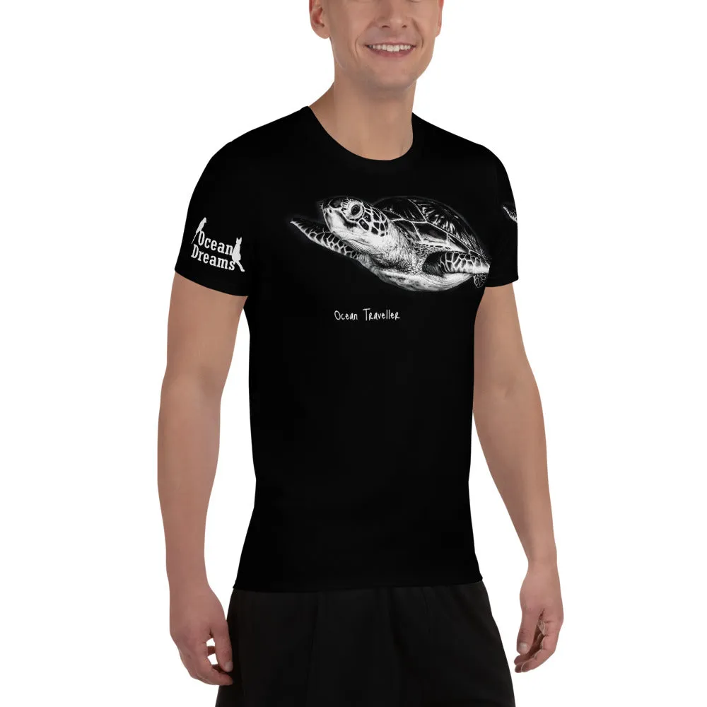 Max Dri Ocean Traveller Sea Turtles All-Over Print Men's Athletic T-shirt