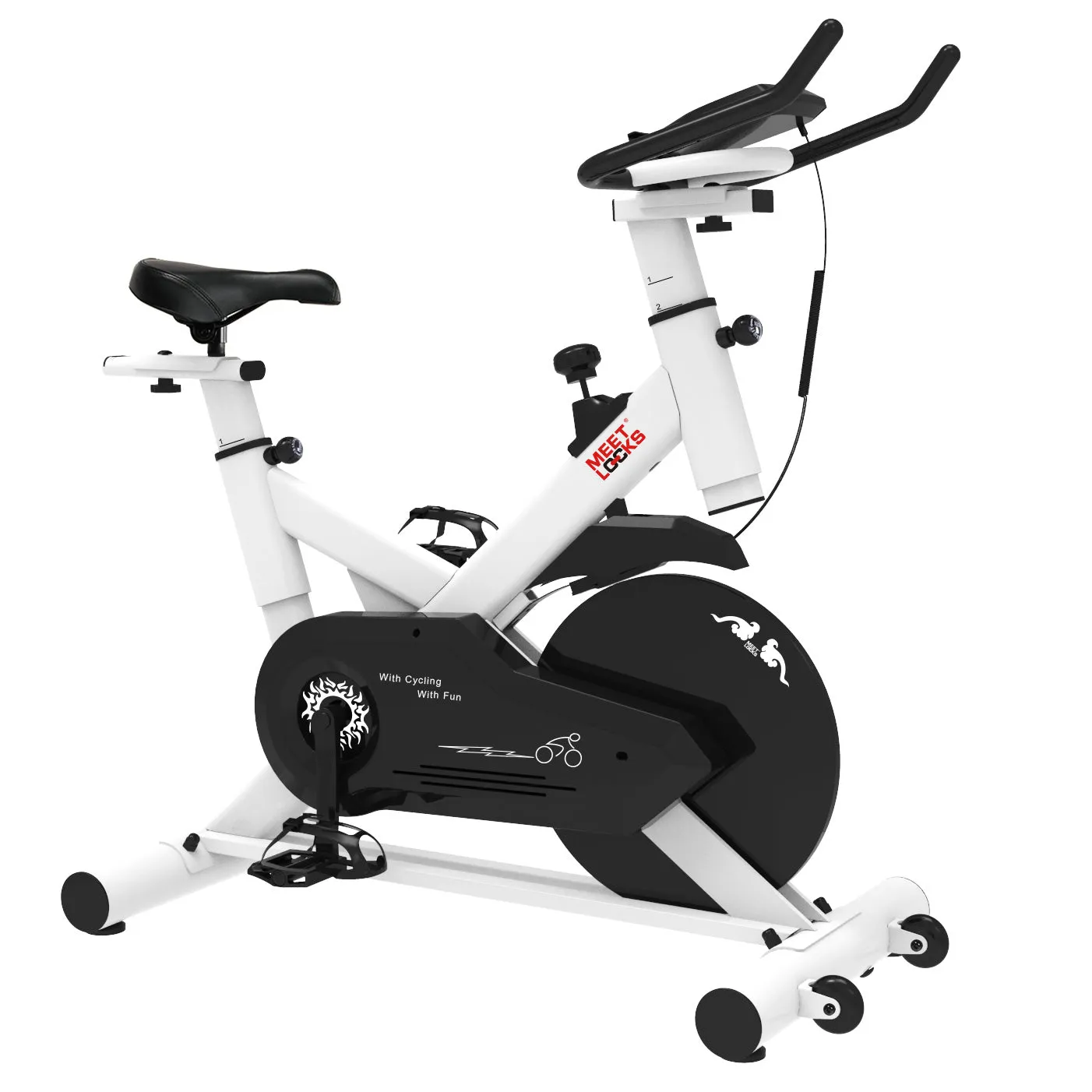 Meetlocks Indoor Cycling Fitness Bike Stationary Exercise Bike Comfortable Seat Cushion for Work out home gym