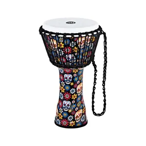 MEINL Percussion PADJ7-M-F 10inch Rope Tuned Travel Series Djembe, Synthetic Head, Day Of The Dead
