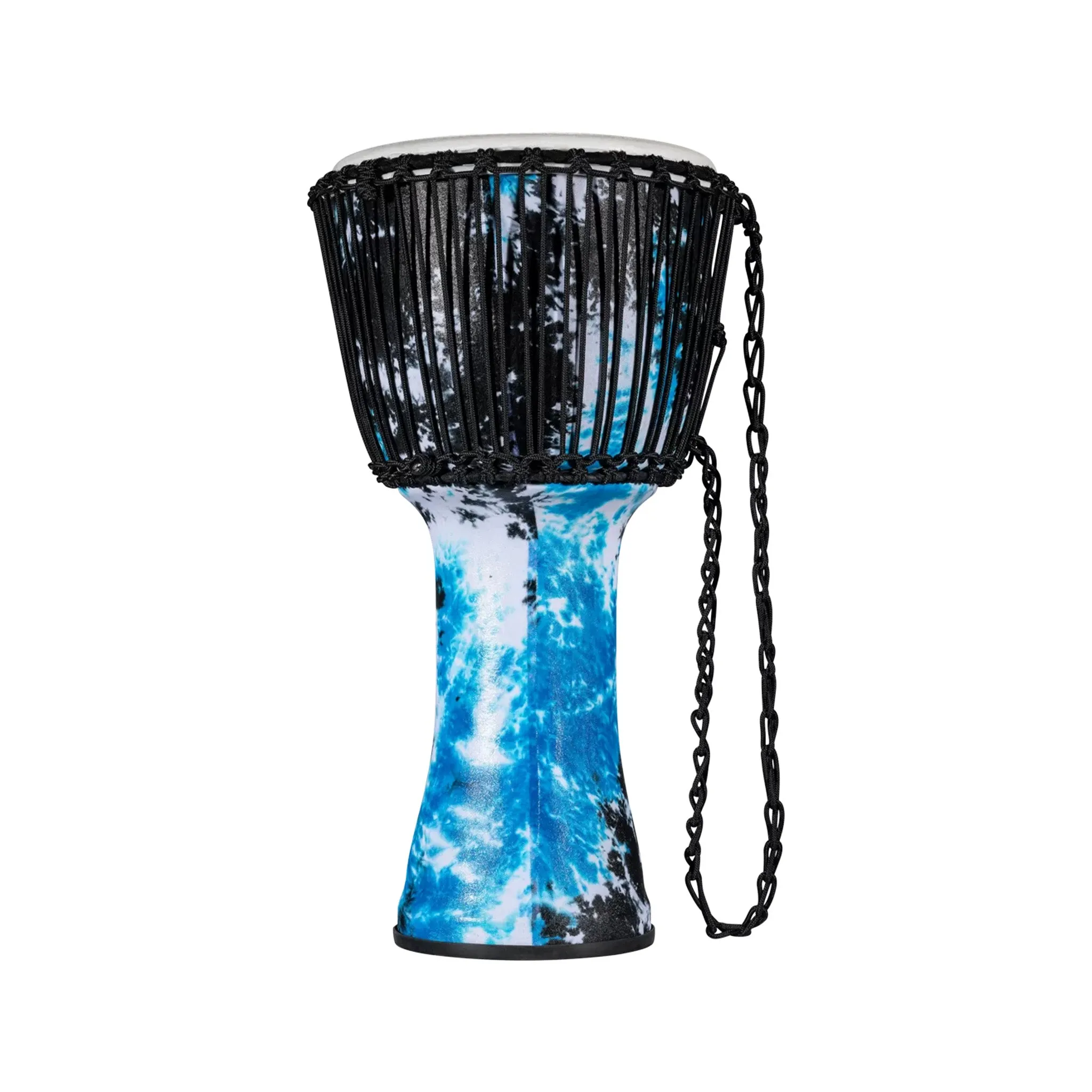 MEINL Percussion PADJ8-L-F 12inch Rope Tuned Travel Series Djembe, Synthetic Head, Galactic Blue Tie