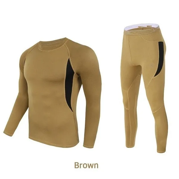 Men Thermal Underwear Set Comfortable Warm Outdoor Sport Tights Suit