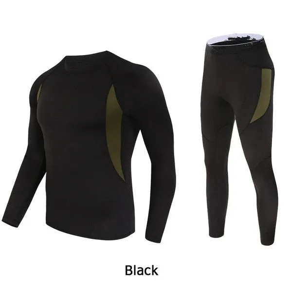 Men Thermal Underwear Set Comfortable Warm Outdoor Sport Tights Suit
