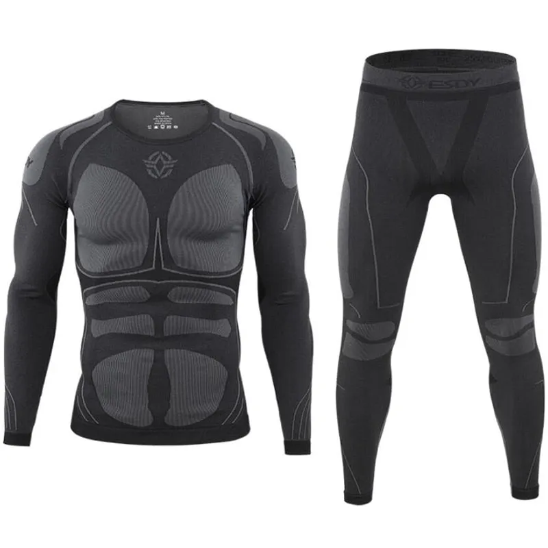 Men Thermal Underwear Set Comfortable Warm Outdoor Sport Tights Suit