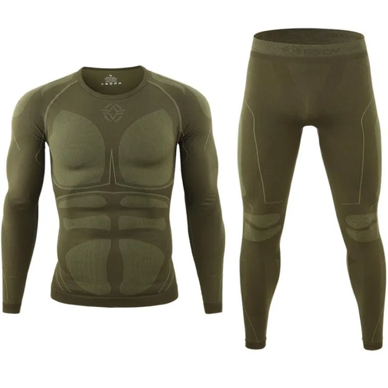 Men Thermal Underwear Set Comfortable Warm Outdoor Sport Tights Suit