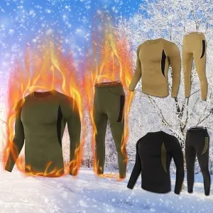 Men Thermal Underwear Set Comfortable Warm Outdoor Sport Tights Suit