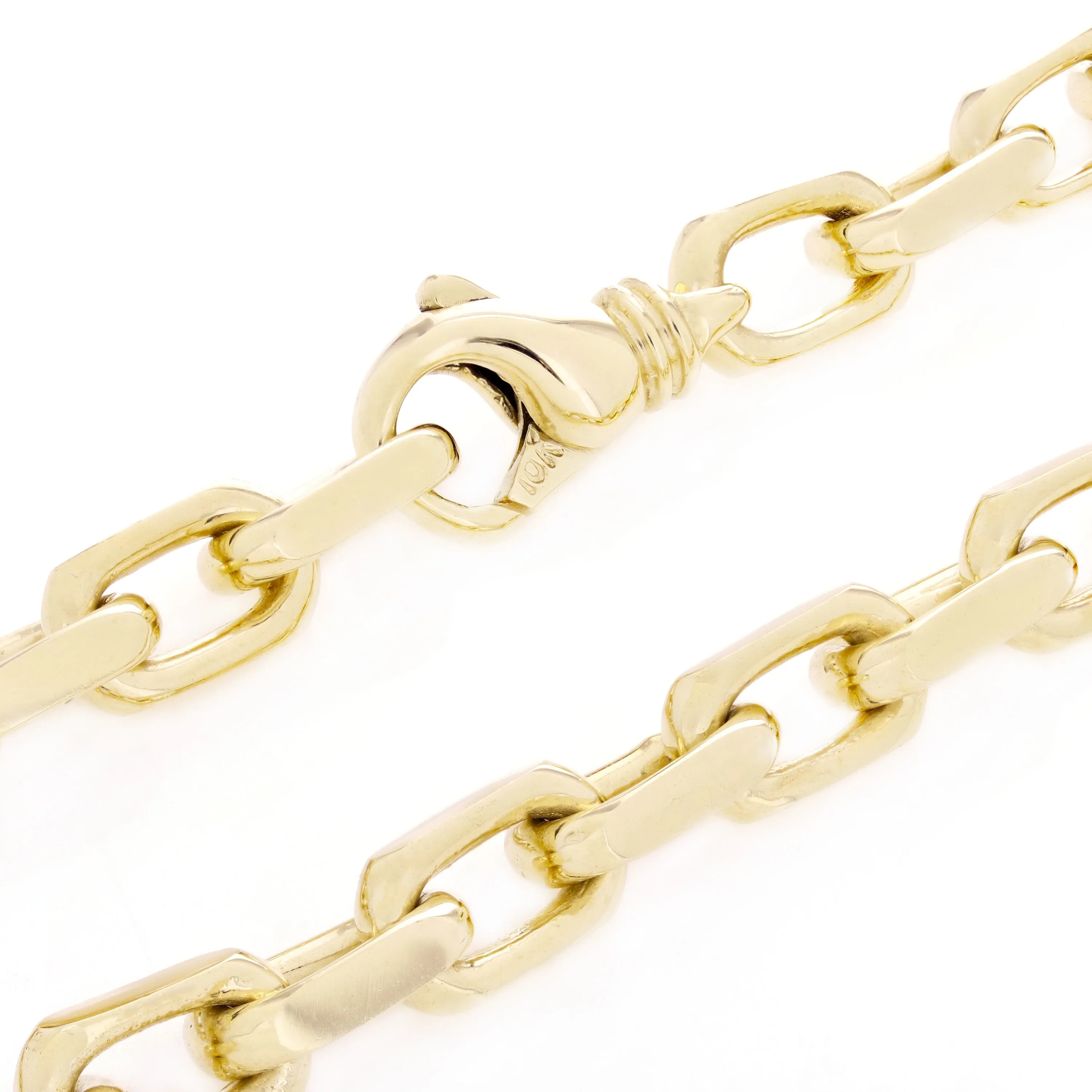 Men's 14k Yellow Gold Solid Handmade Fashion Link Necklace 20" - 28" 7.9mm