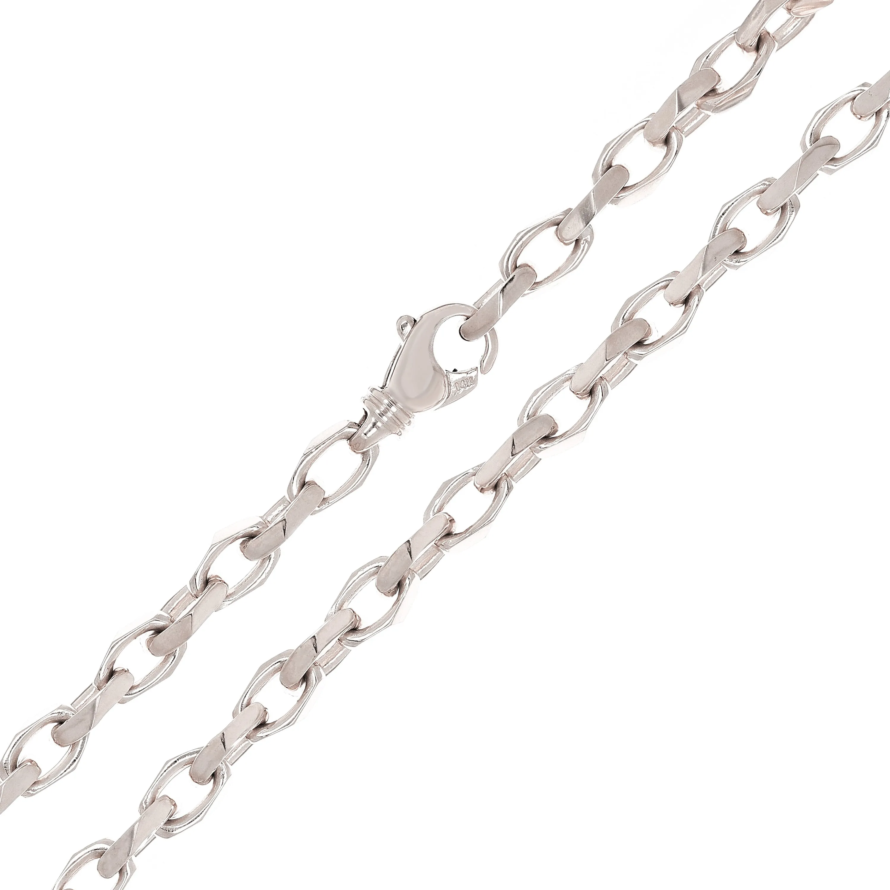 Men's 14k Yellow or White Gold Handmade Fashion Link Necklace 22" - 32" 5.4mm