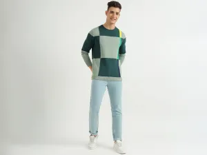 Mens Long Sleeve Check Sweater