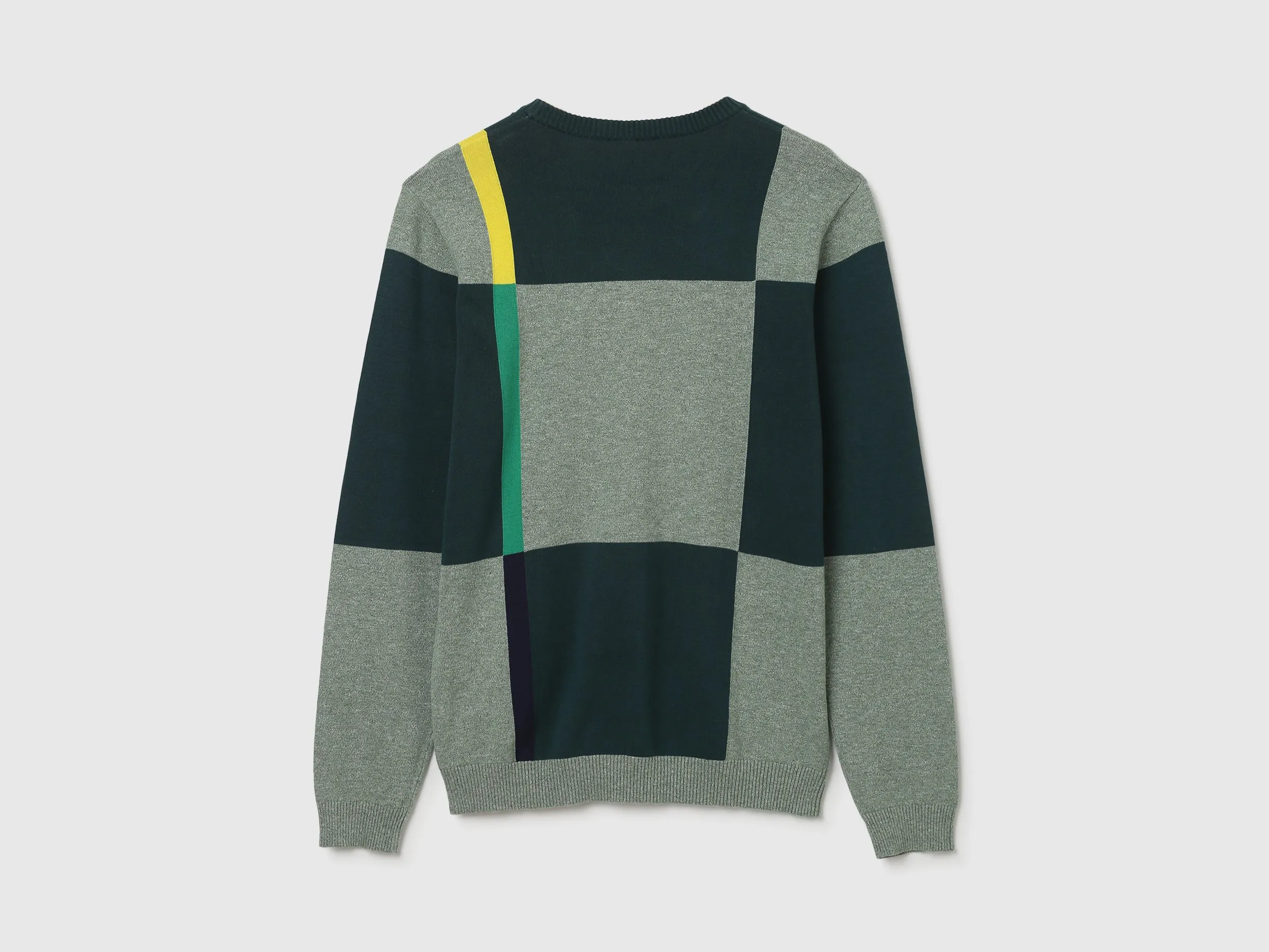 Mens Long Sleeve Check Sweater