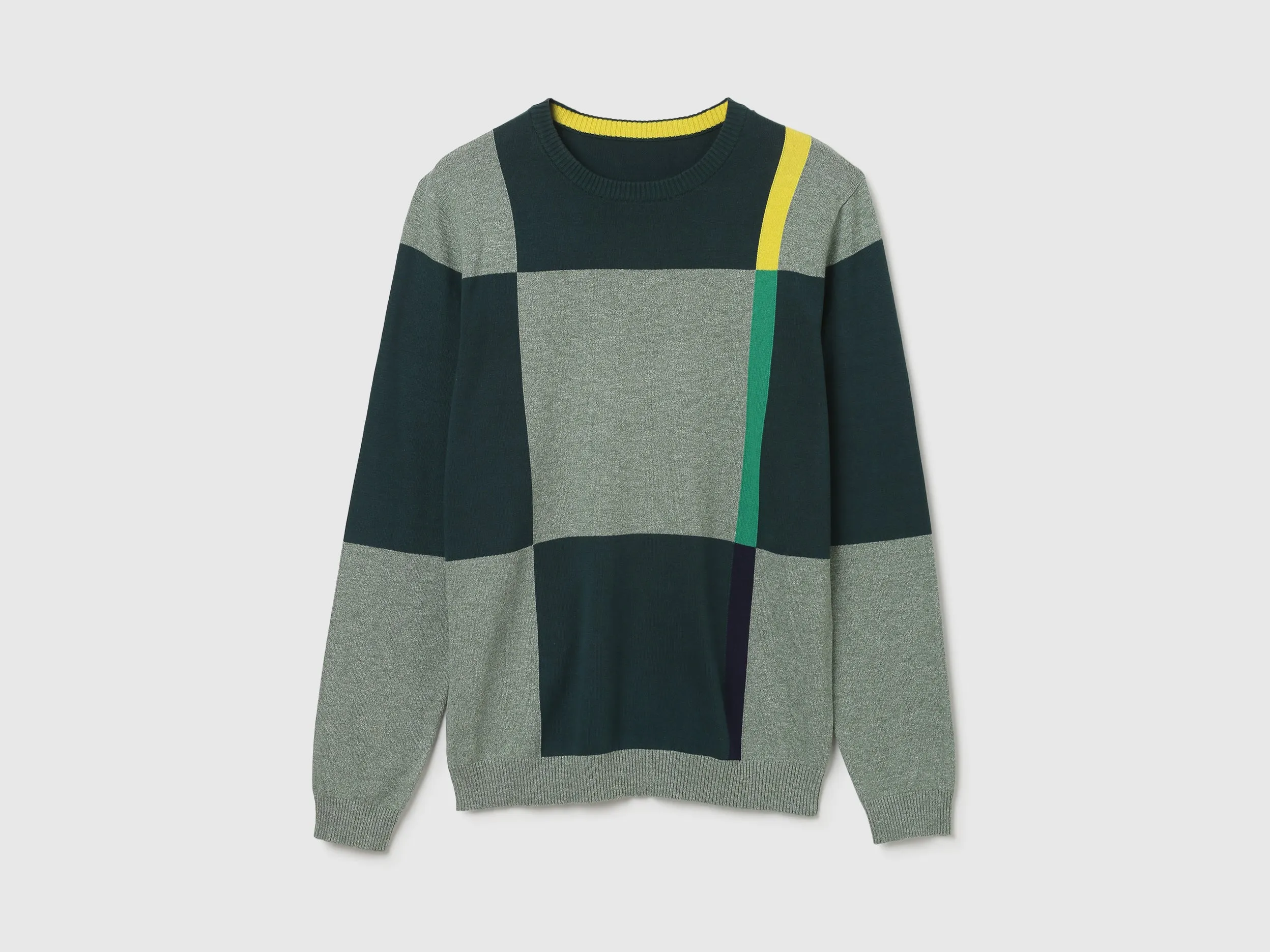Mens Long Sleeve Check Sweater