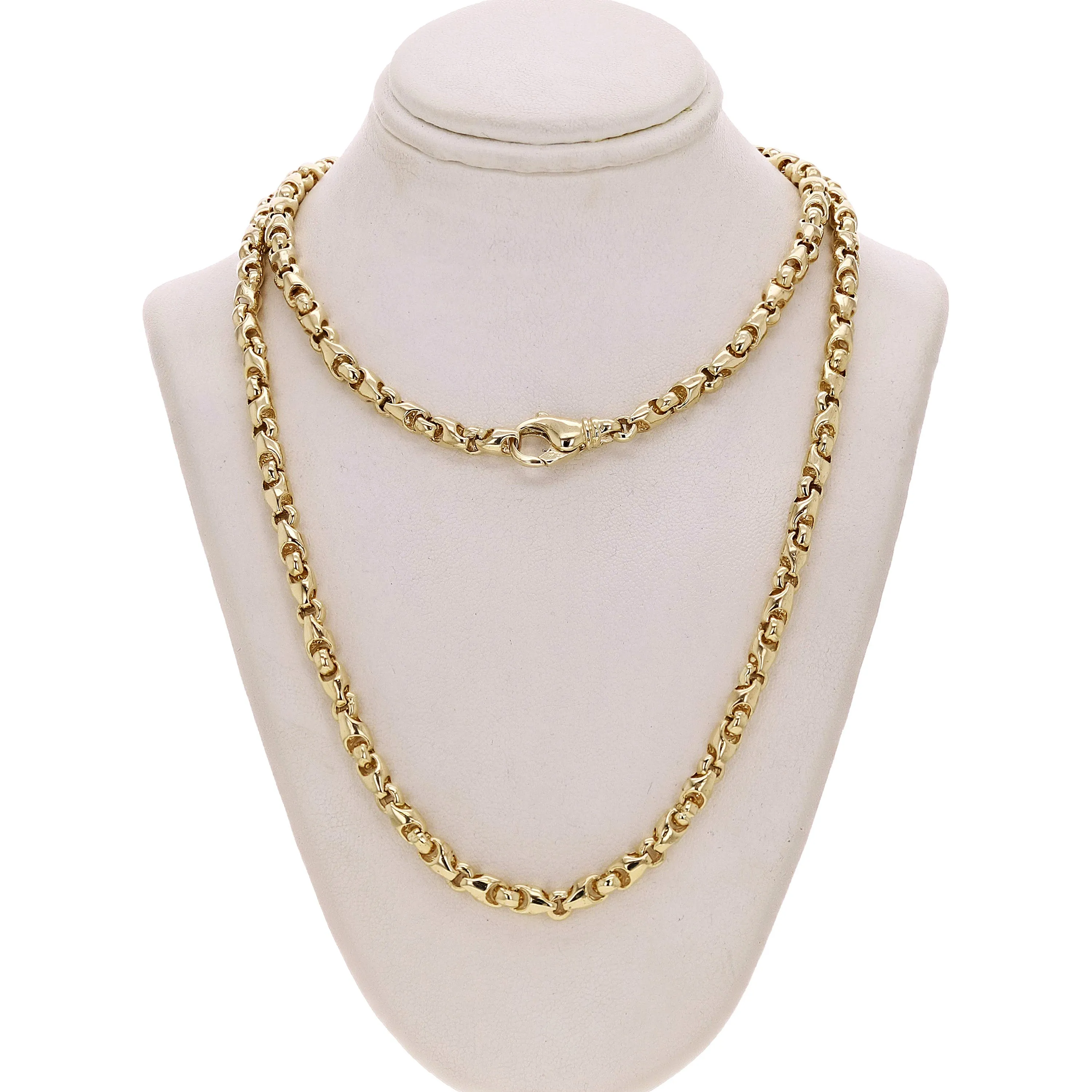 Men's Solid 10k Yellow Gold Handmade Fashion Link Necklace 24" 4.8mm 54.5 grams