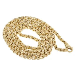 Men's Solid 10k Yellow Gold Handmade Fashion Link Necklace 24" 4.8mm 54.5 grams
