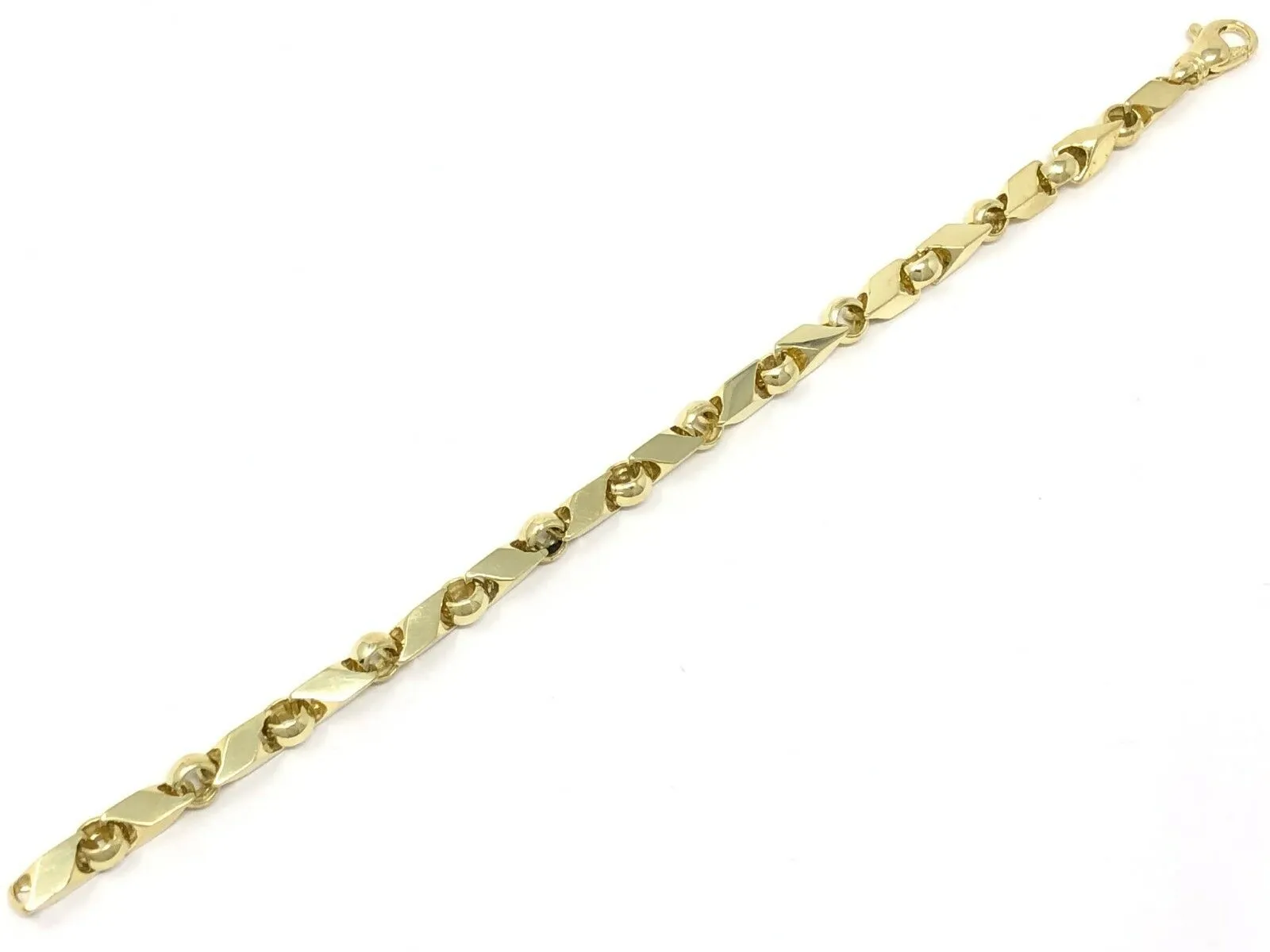 Men's Solid 14k Yellow or Rose Gold Handmade Fashion Link Bracelet 7" - 9" 7mm