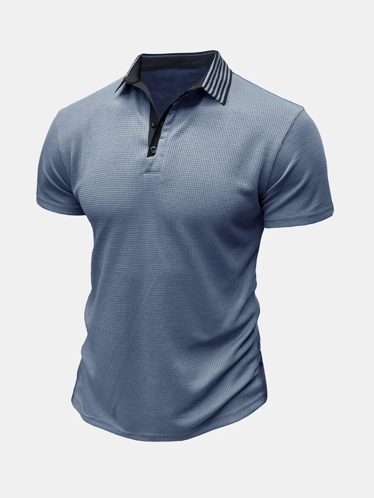 Men's Solid Color Leisure Short Sleeve Summer Polo Shirt