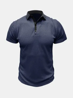 Men's Solid Color Leisure Short Sleeve Summer Polo Shirt