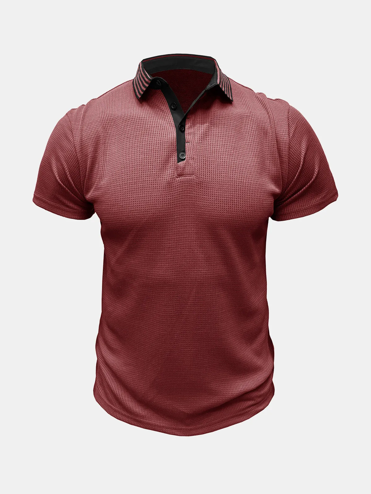 Men's Solid Color Leisure Short Sleeve Summer Polo Shirt