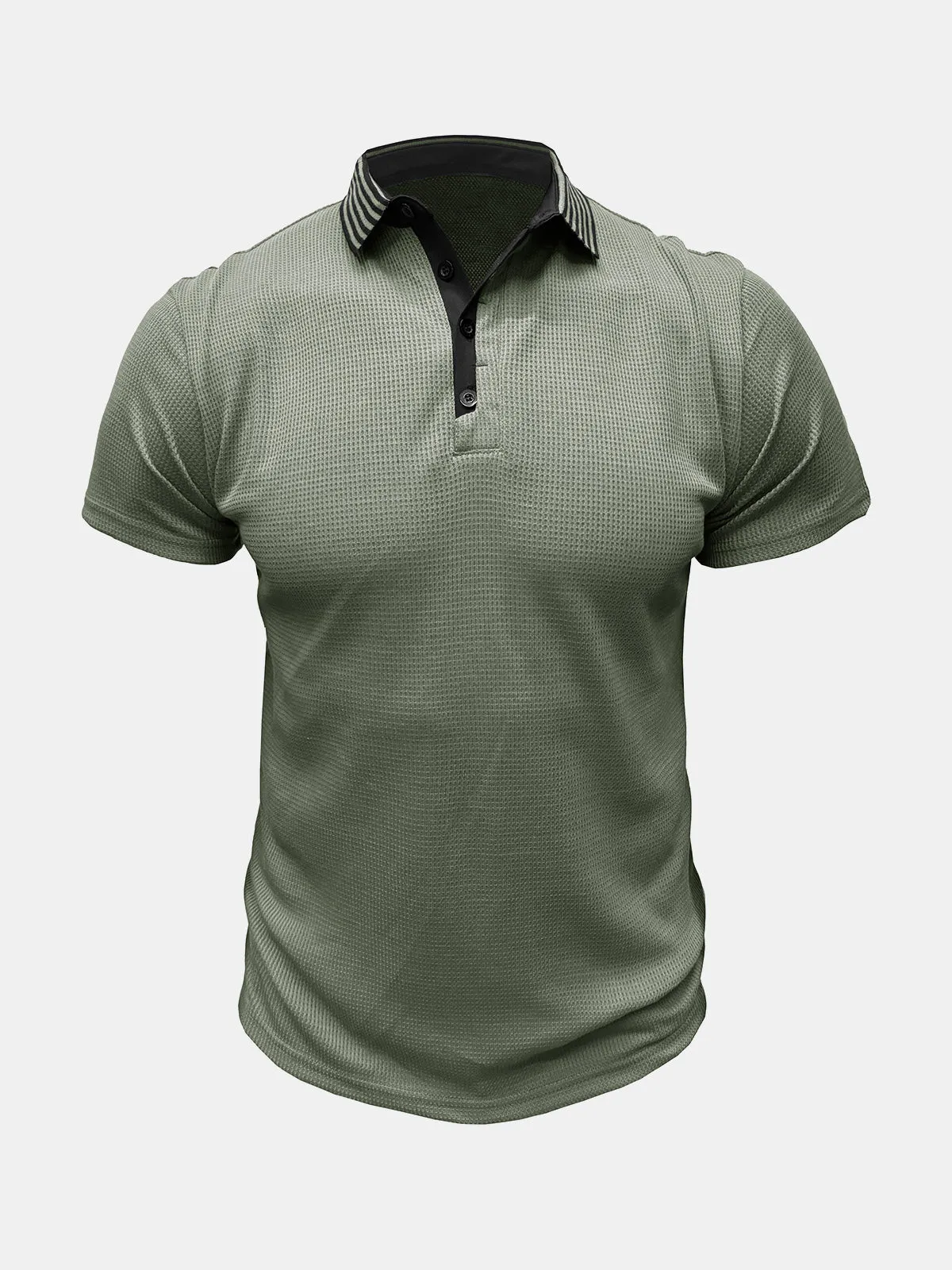 Men's Solid Color Leisure Short Sleeve Summer Polo Shirt