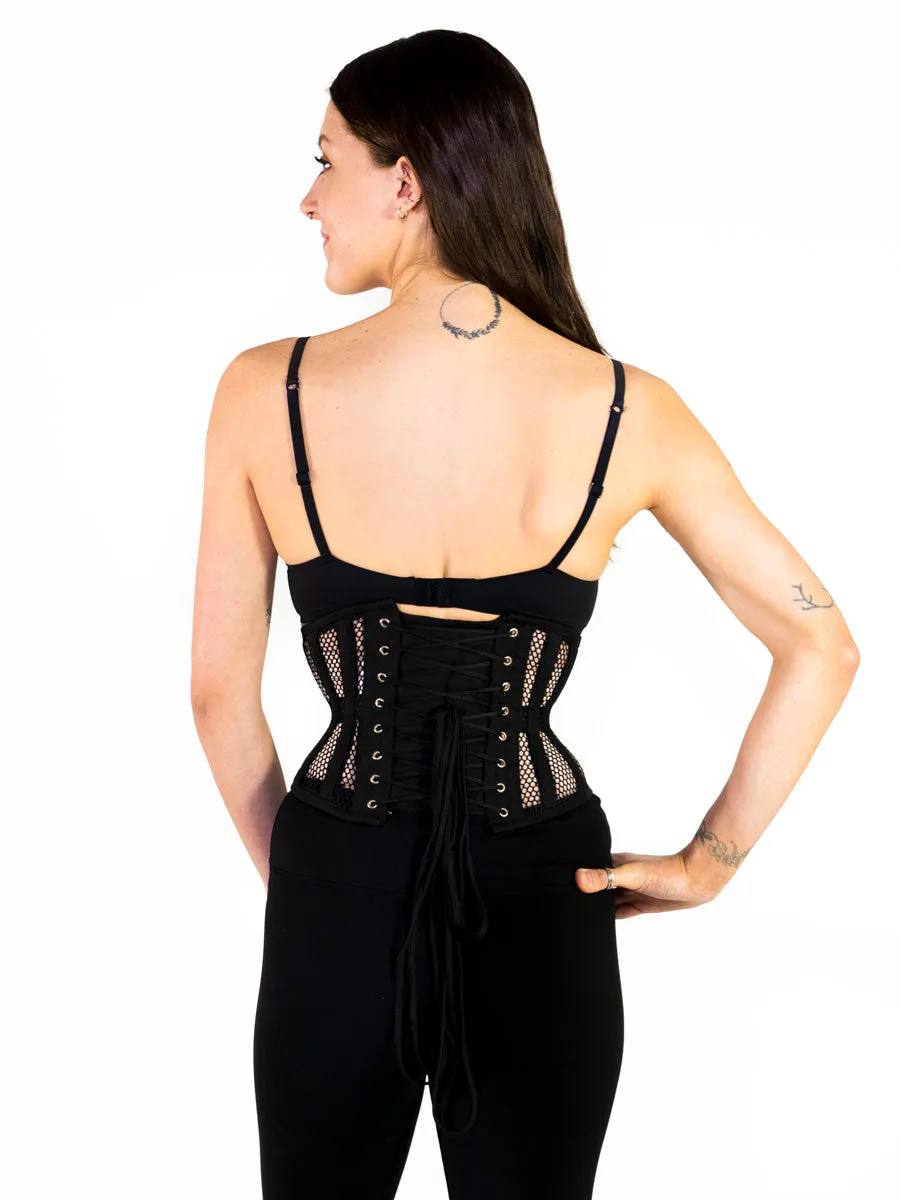 Mesh Hourglass Curve Waspie Underbust Corset : CS-201
