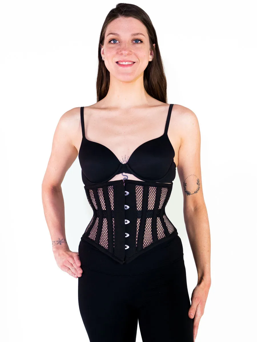 Mesh Hourglass Curve Waspie Underbust Corset : CS-201