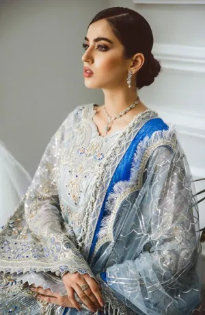 MFD-0005-Cobalt Clouds | Maryum N Maria Luxury Chiffon Collection 2021 | Unstitched Embroidered Net Suits