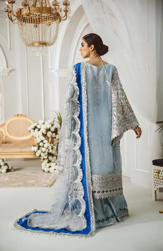 MFD-0005-Cobalt Clouds | Maryum N Maria Luxury Chiffon Collection 2021 | Unstitched Embroidered Net Suits