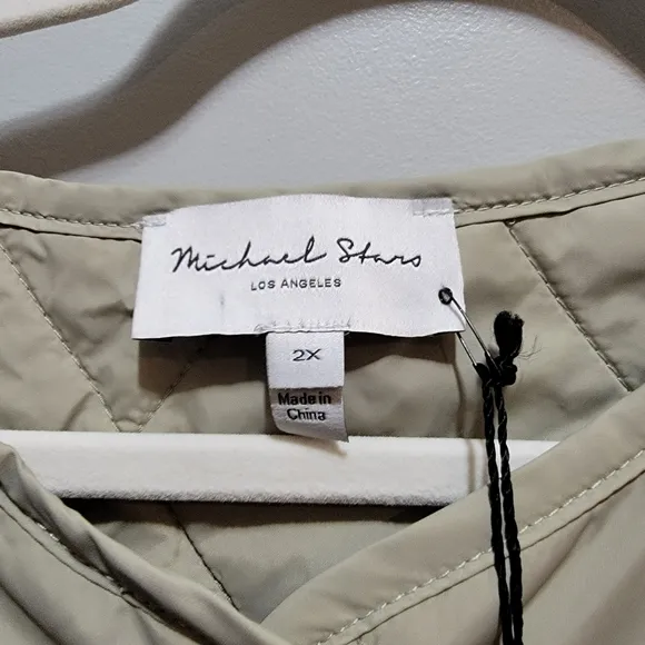 Michael Stars Sonnet Quilted Jacket Light Olive Size 2X NEW!