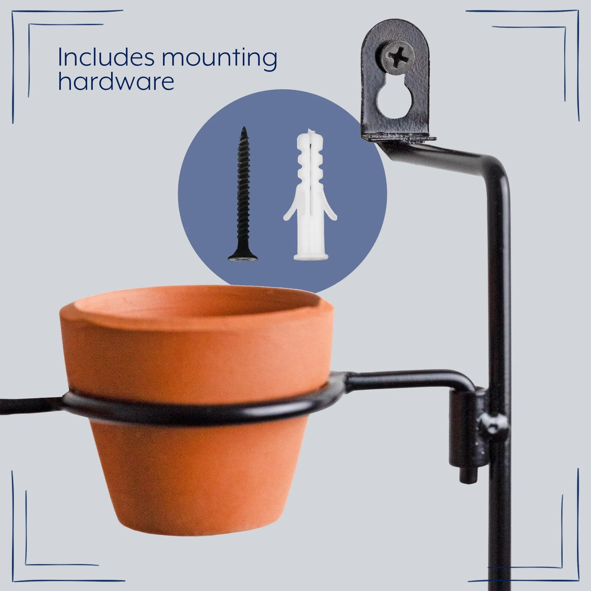 Mini Clay Pot Hanging Rack (2-Inch w/ Pots, Case of 16)