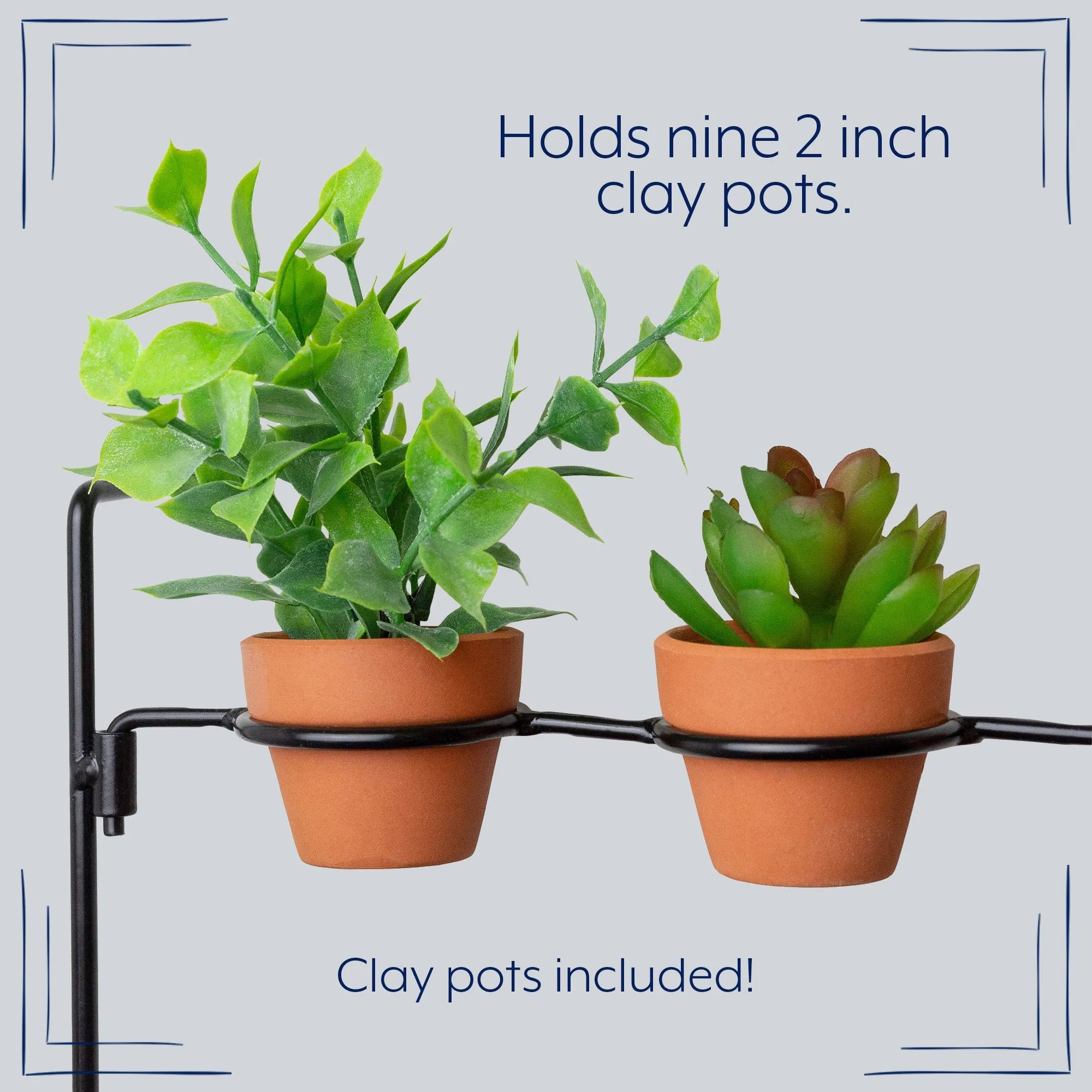 Mini Clay Pot Hanging Rack (2-Inch w/ Pots, Case of 16)