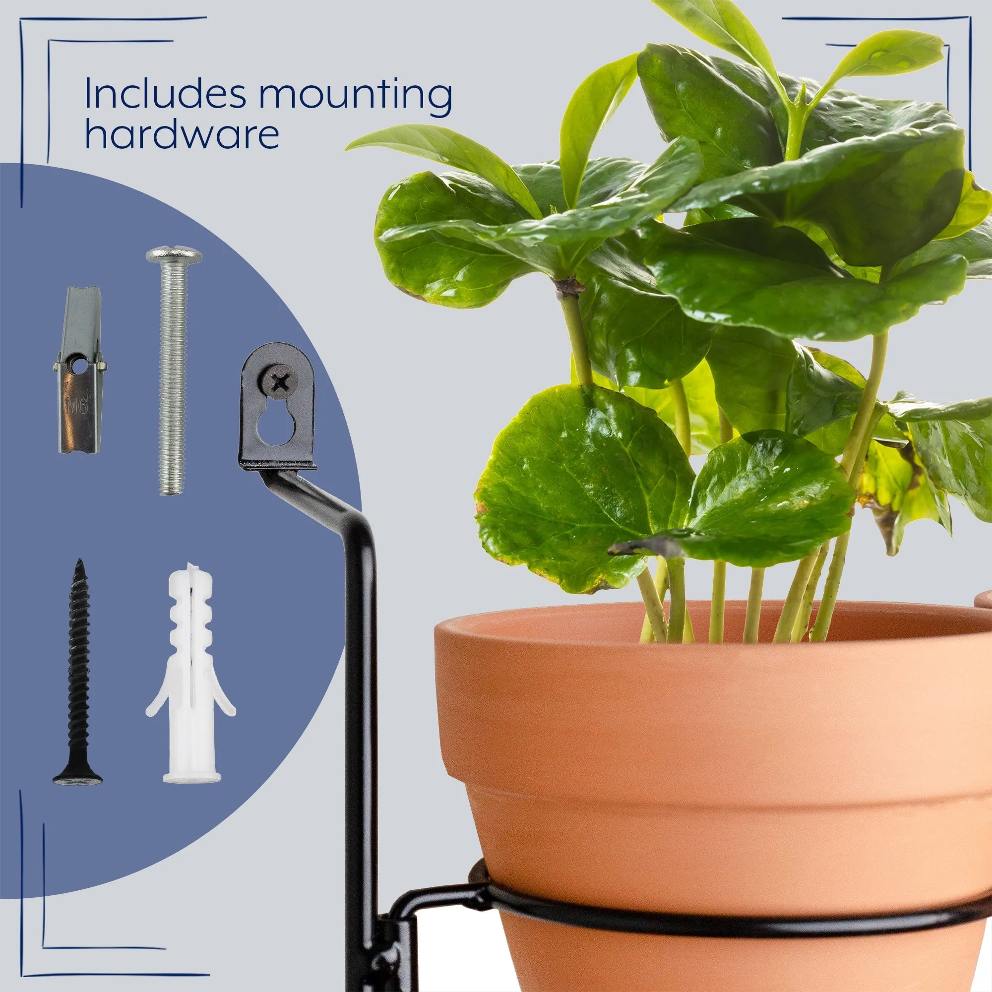 Mini Flower Pot Hanging Rack (Holds 4-Inch Pots, Case of 18)