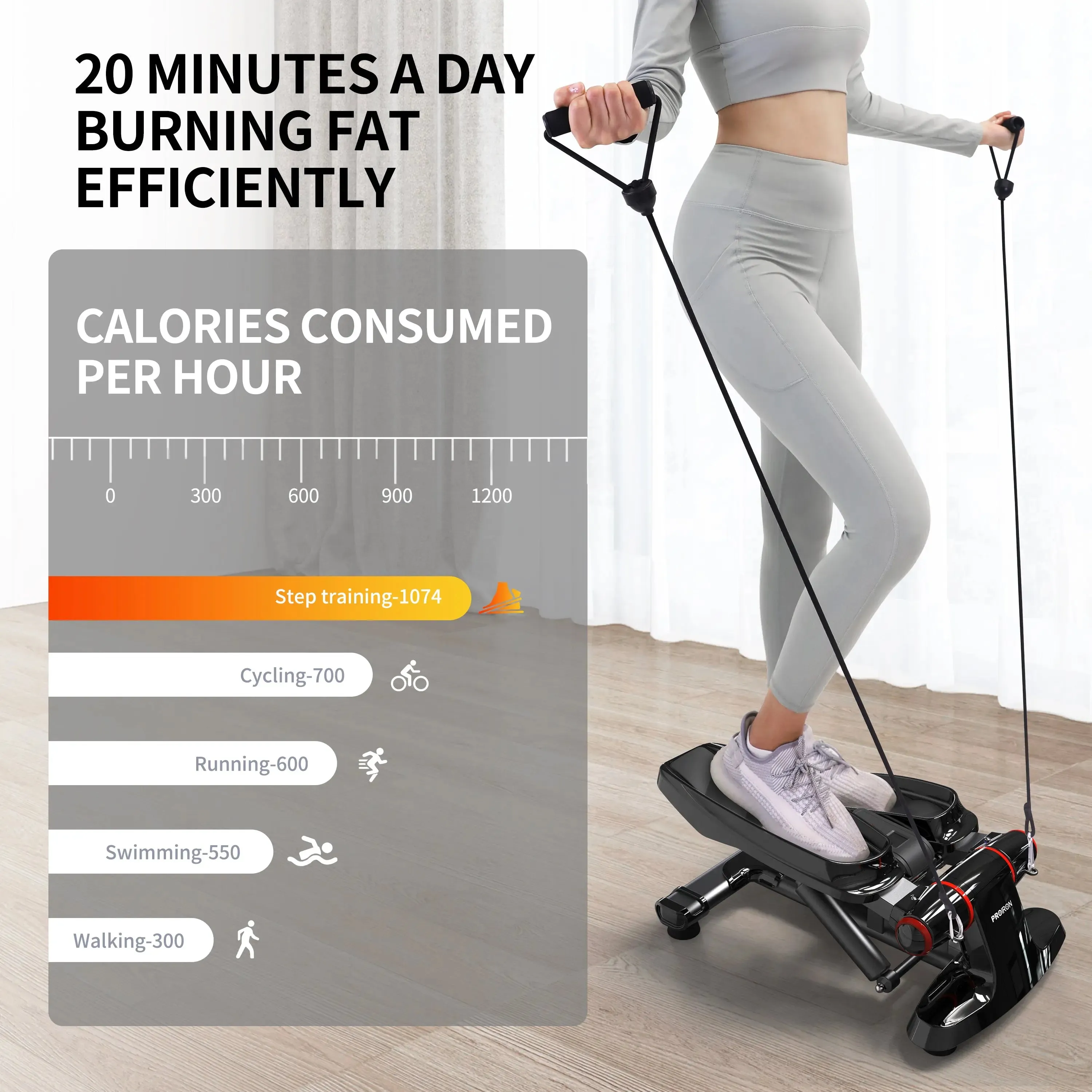 Mini Hydraulic Stepper with LCD Monitor   Free Resistance bands