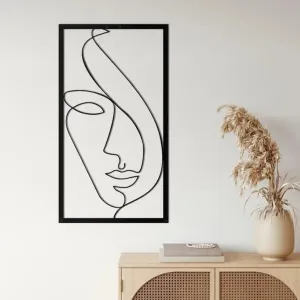 Minimalist Abstract Female Face Metal Wall Hanging Decor