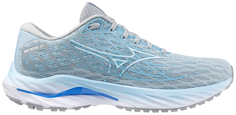 Mizuno Wave Inspire 20 (B Width) - Grey/Blue (Womens)