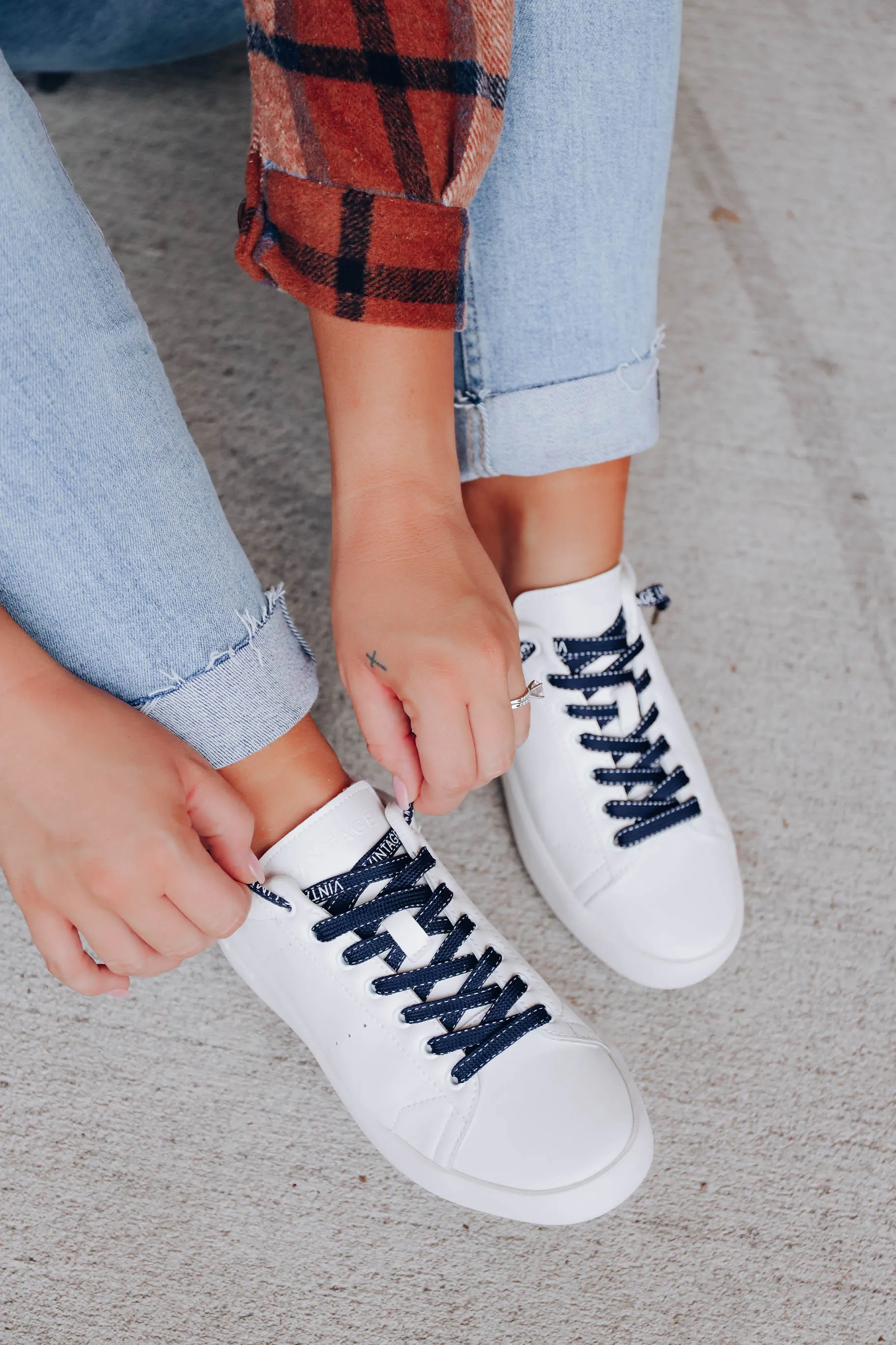 *MODEL* Grant Vintage Havana Sneaker - White - SIZE 8 - FINAL SALE