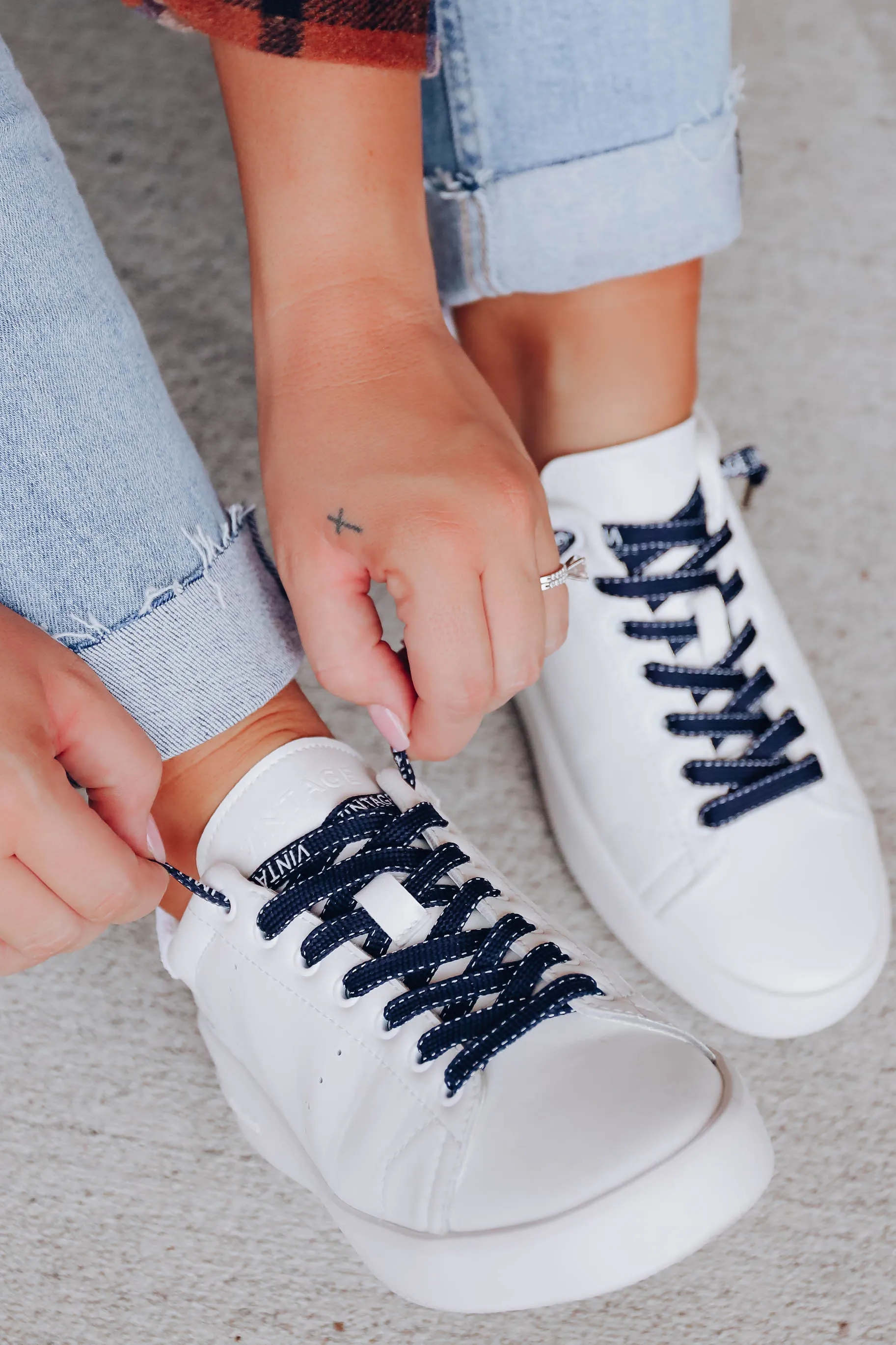 *MODEL* Grant Vintage Havana Sneaker - White - SIZE 8 - FINAL SALE