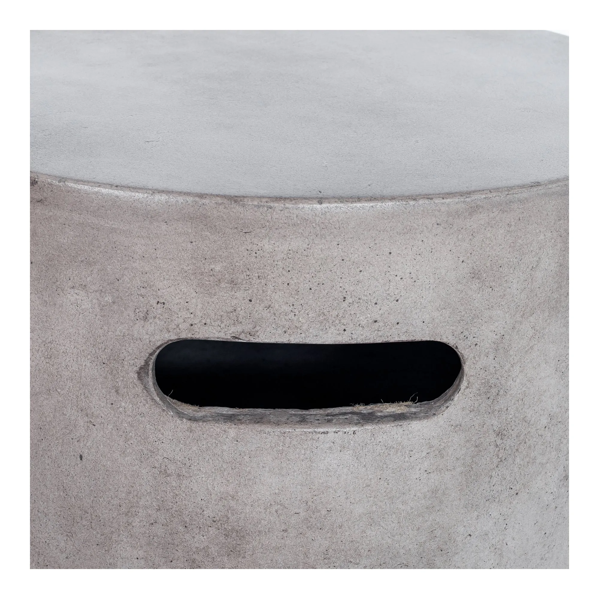 Modern Concrete & Fiber Outdoor Side Table with Handles