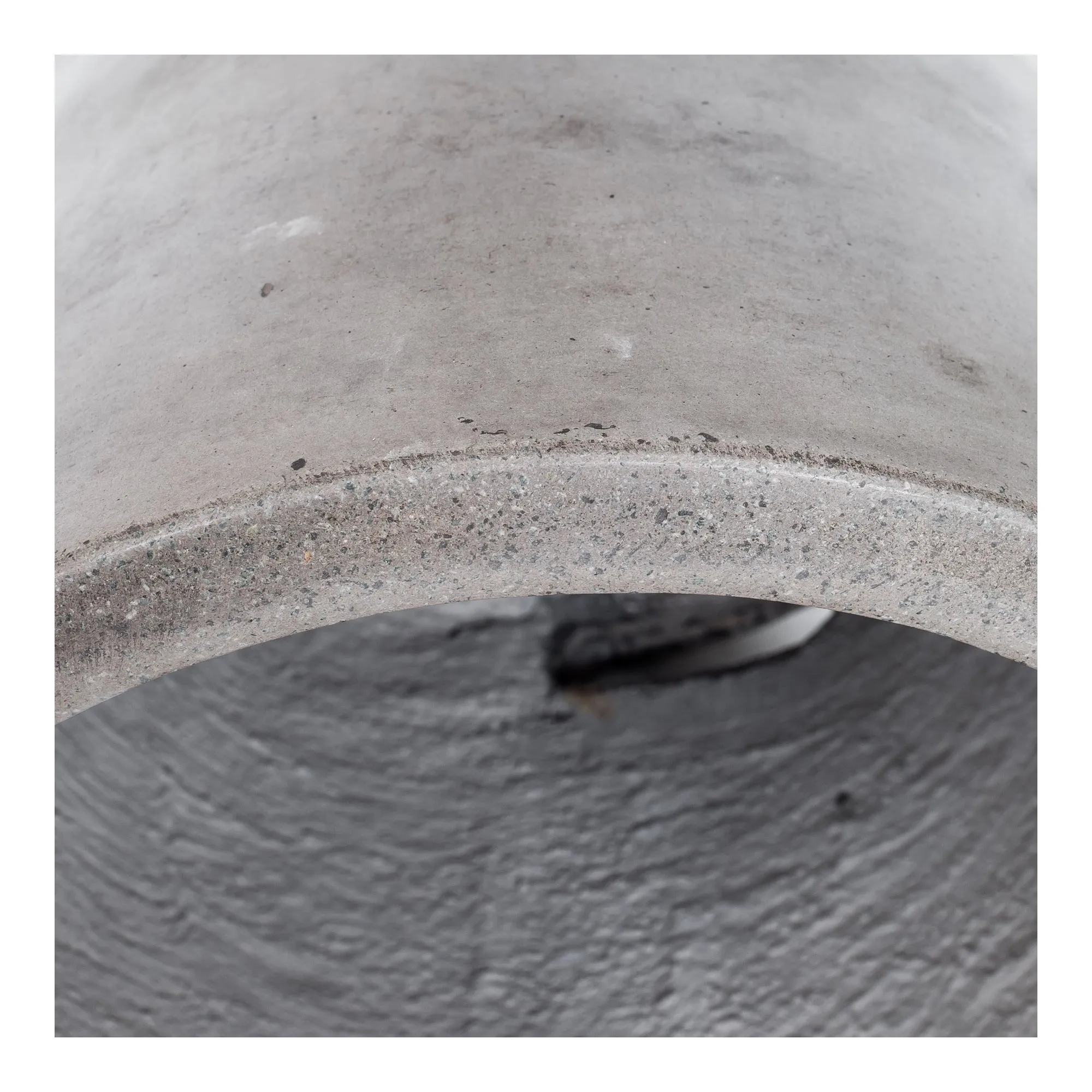 Modern Concrete & Fiber Outdoor Side Table with Handles