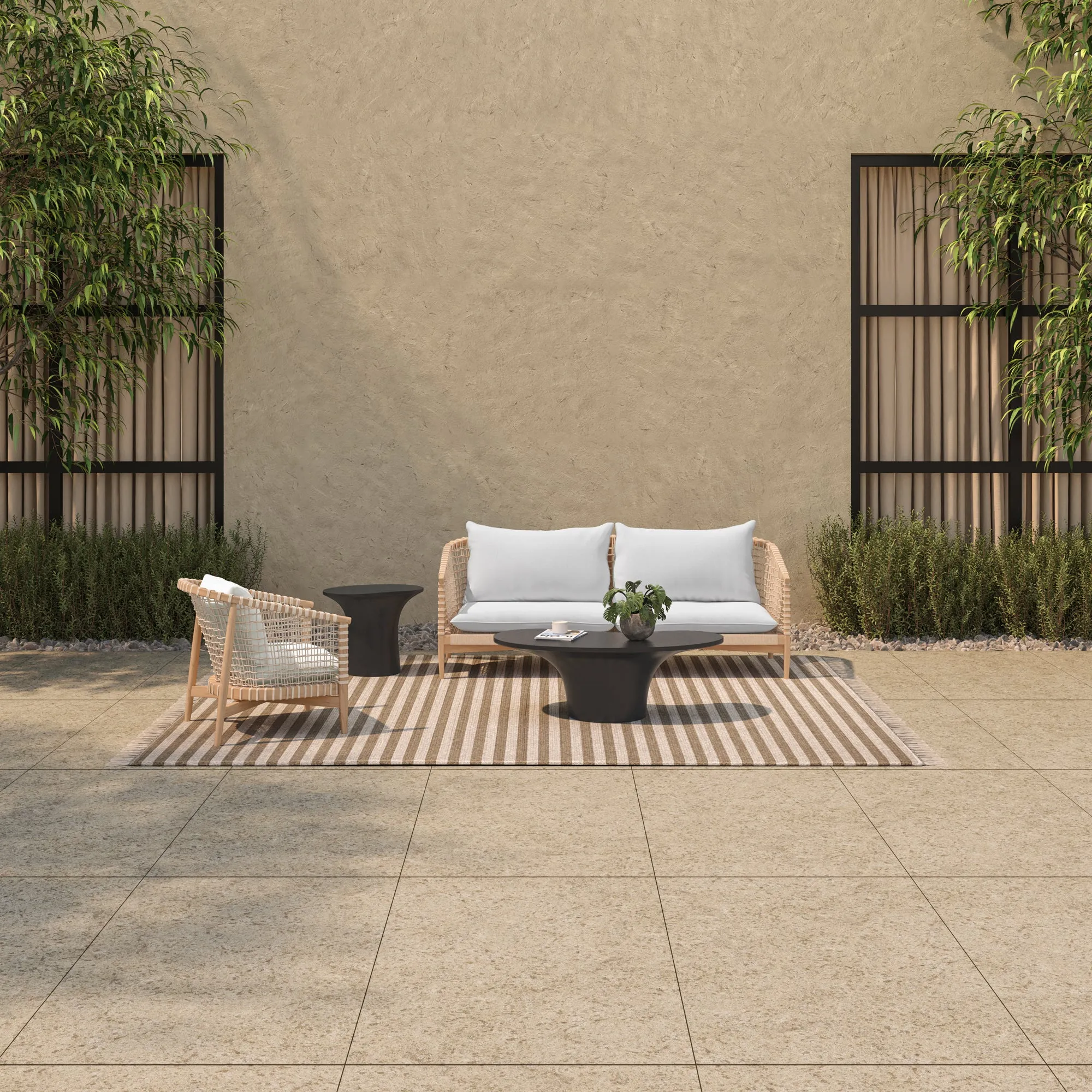 Modern Freeform Glass-topped Outdoor Table