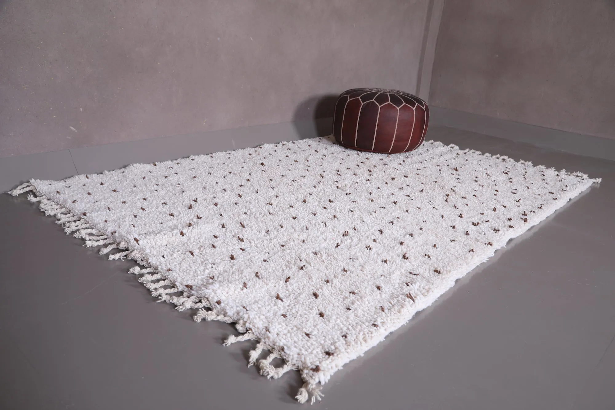 Moroccan handmade berber Rug - All wool dotted rug - Custom Rug