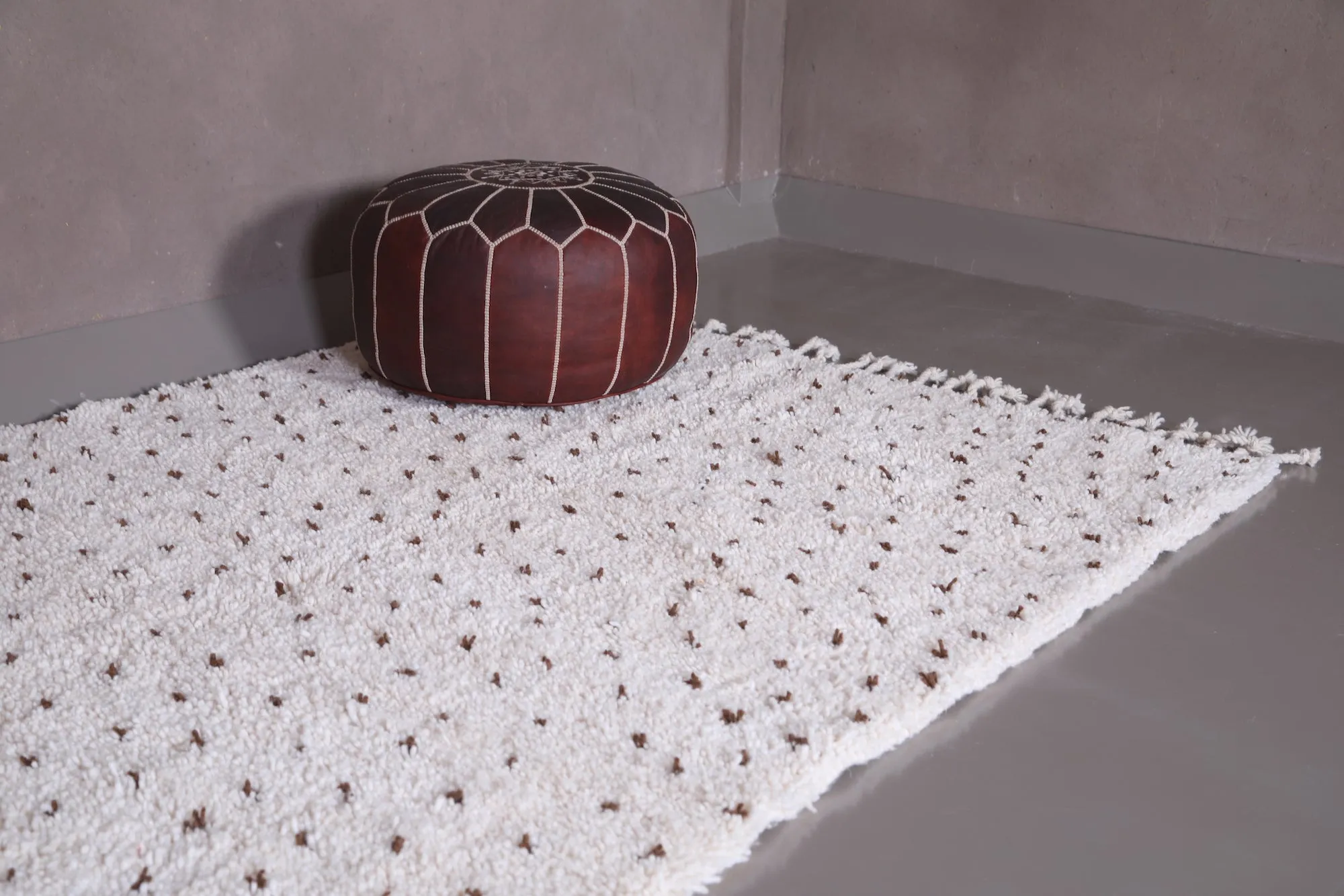 Moroccan handmade berber Rug - All wool dotted rug - Custom Rug