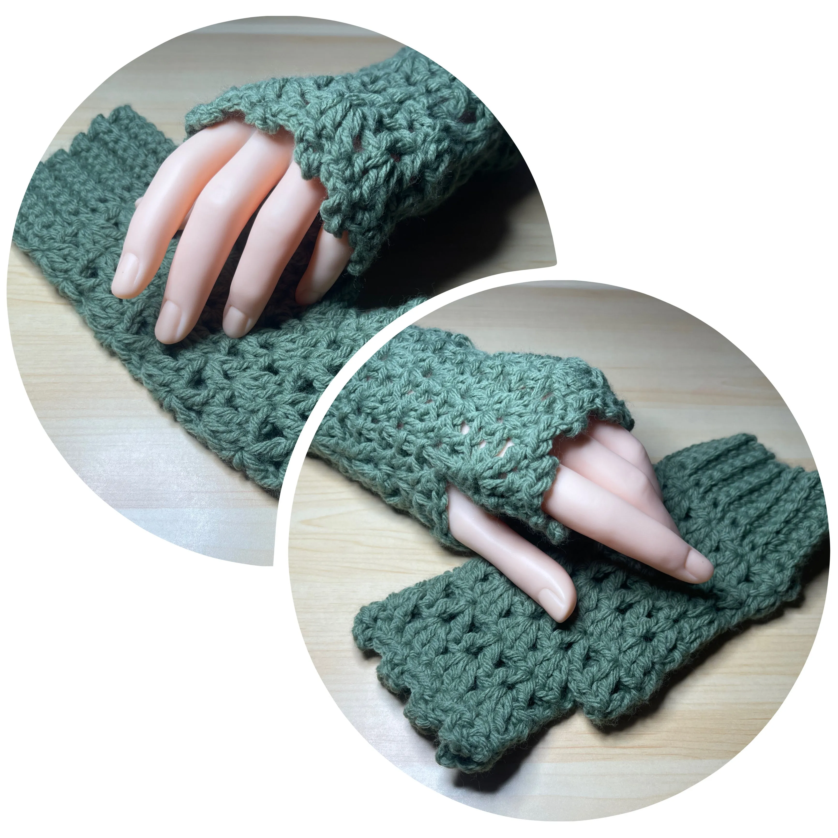 Moss Green Fingerless Gloves