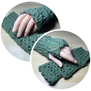 Moss Green Fingerless Gloves