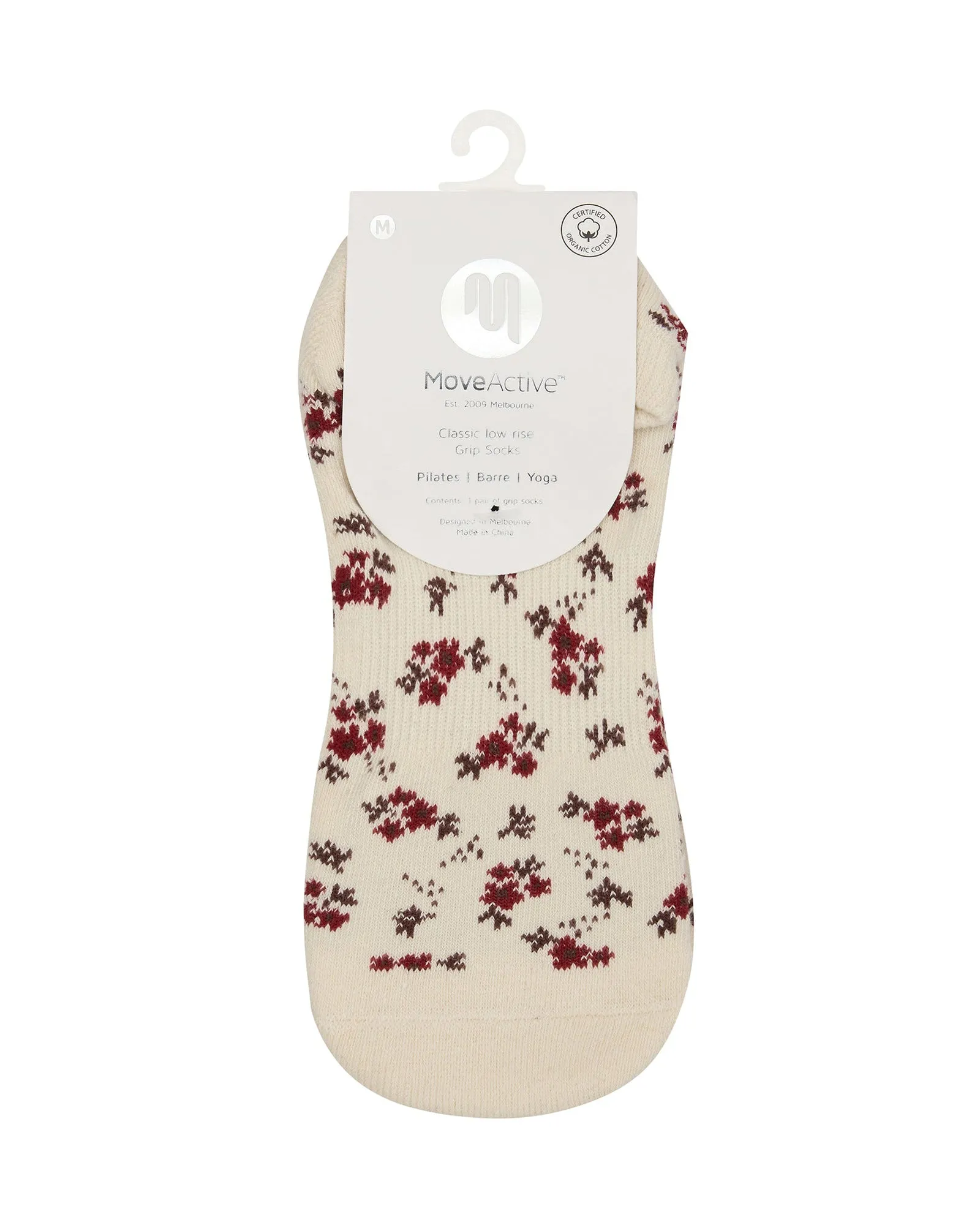 Move Active Classic Low Rise Grip Socks - Ditsy Floral