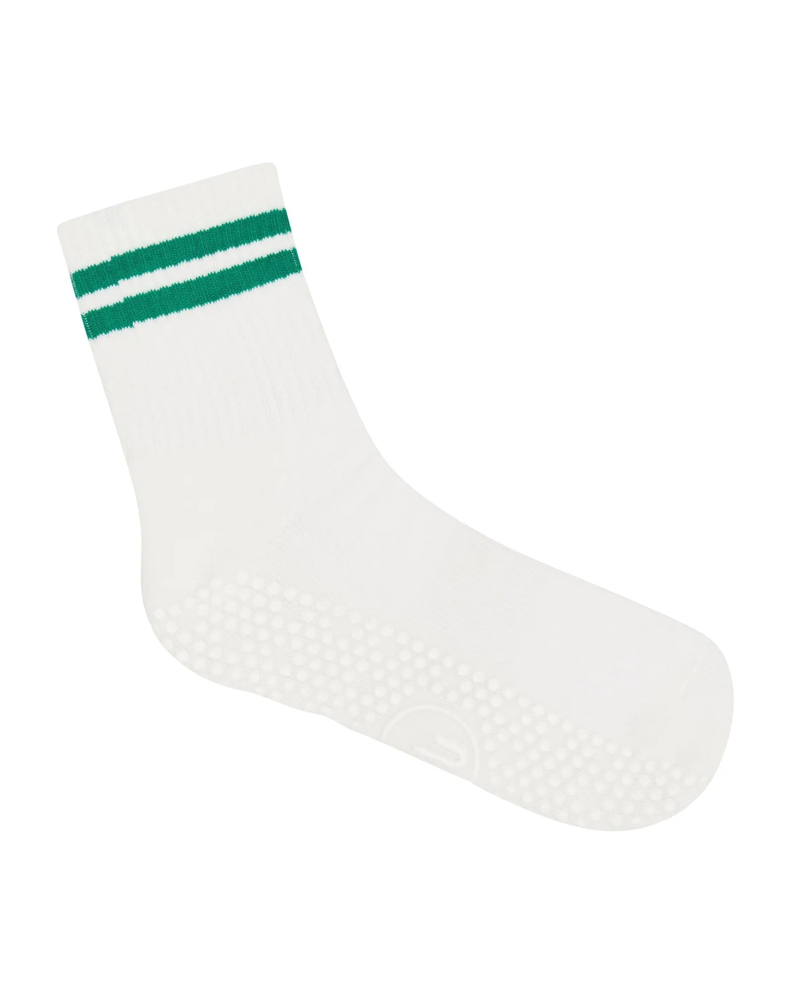 Move Active Crew Non Slip Grip Socks - Racquet Stripe