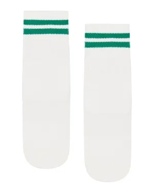 Move Active Crew Non Slip Grip Socks - Racquet Stripe
