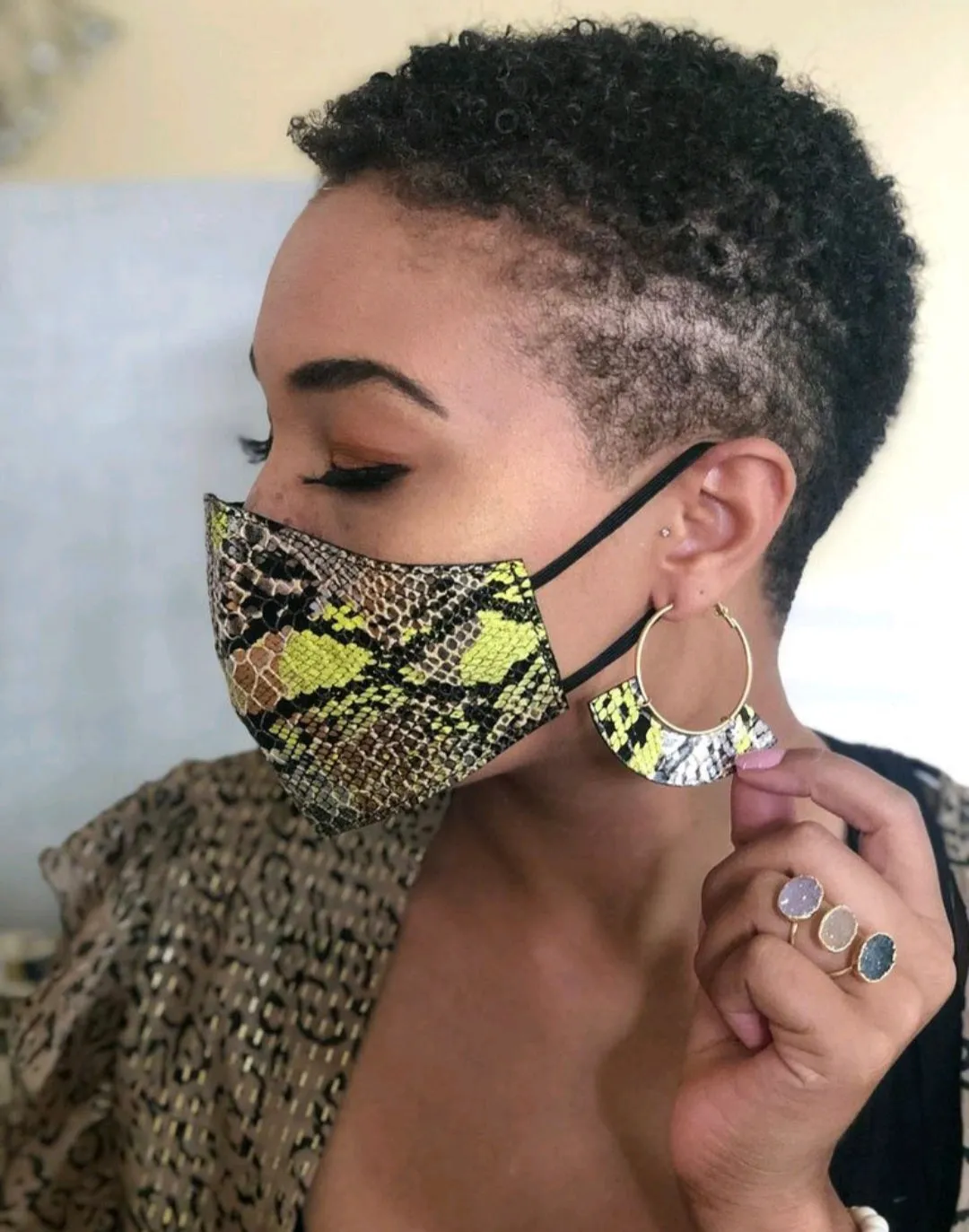 Multi Color Covering and Earring Set