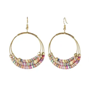 Multi Disc Hoop Earrings