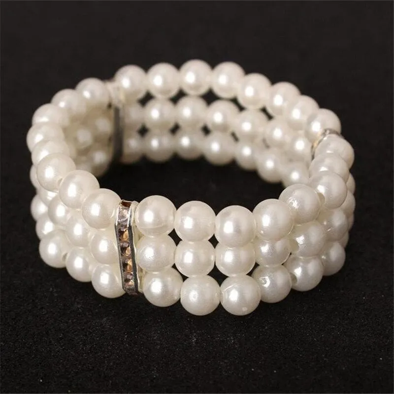 Natural  Freshwater Pearl Bracelet Women's Engagement Handmade Jewelry